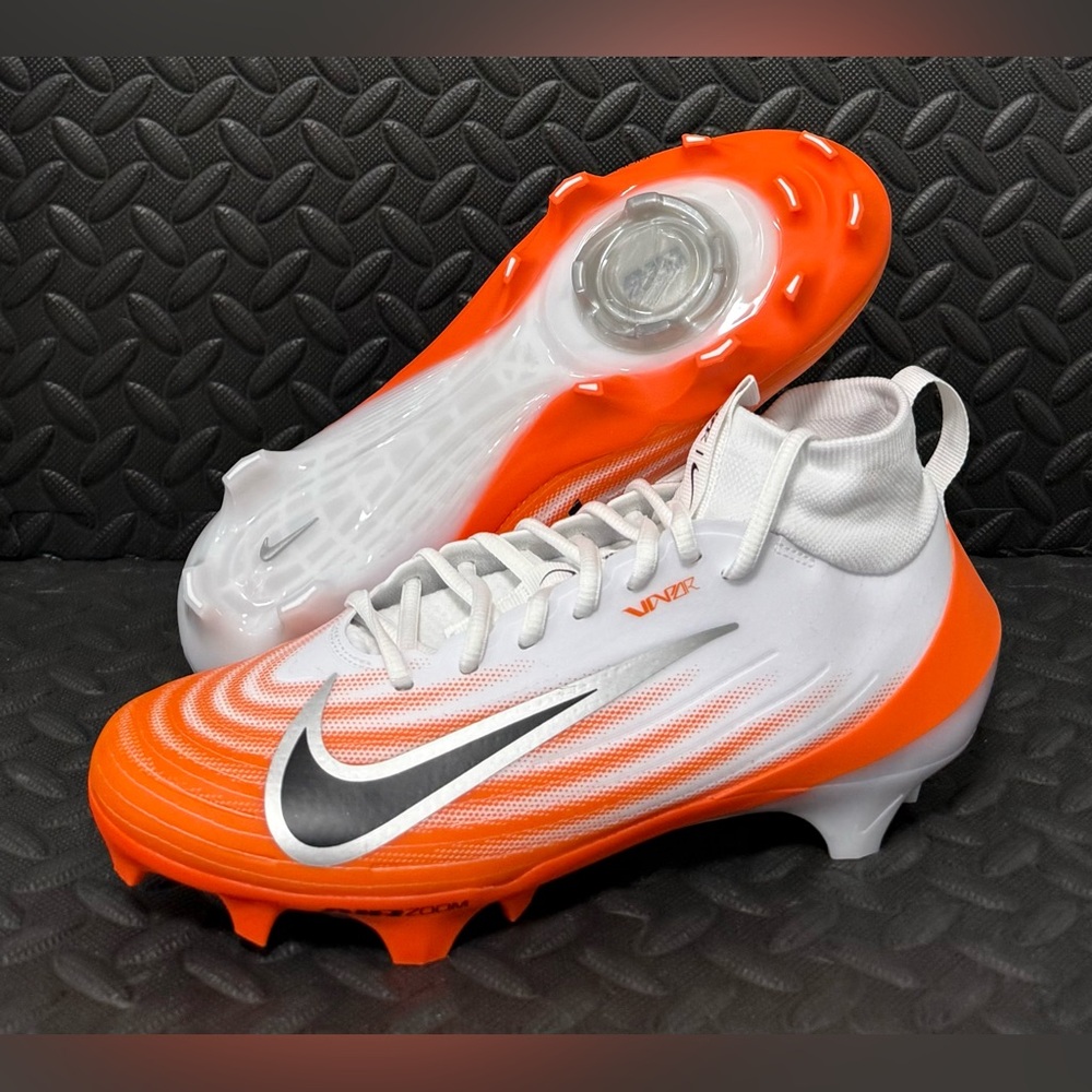 Nike Air Zoom Vapor Pro 1 Orange White Football Athletic Cleats Mens Size 8.5